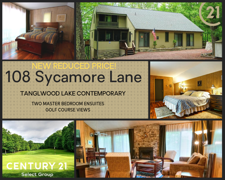 NEW REDUCED PRICE! 108 Sycamore Lane: Tanglwood Lake Contemporary with Two Master Bedroom Ensuites