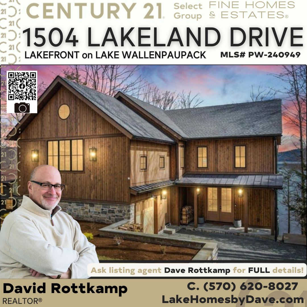 1504 Lakeland Drive: Rustic Modern Lakefront Home on Lake Wallenpaupack