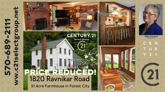 NEW REDUCED PRICE! 1820 Ravnikar Road: 51 Acre Farmhouse in Forest City