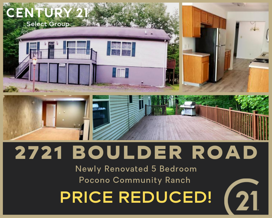 PRICE REDUCED! 2721 Boulder Road: Newly Renovated 5 Bedroom Pocono Community Home