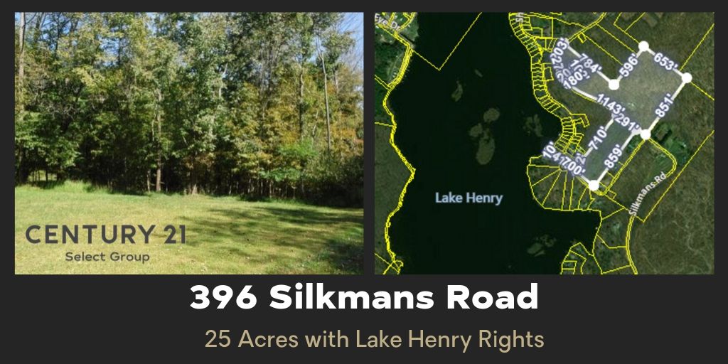 396 Silkmans Road: 24 Acres with Subdividable Lot and Rights to Lake Henry