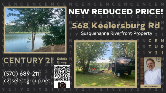 NEW REDUCED PRICE! 568 Keelersburg Road: Susquehanna Riverfront Property