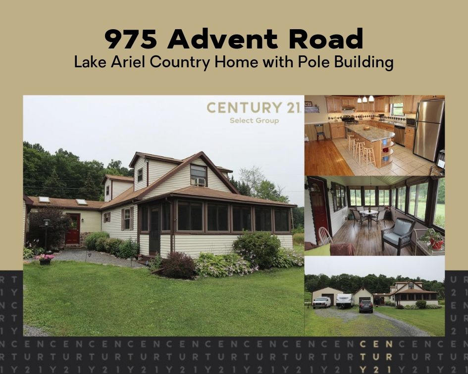 975 Advent Road: Lake Ariel Country Home with Pole Building