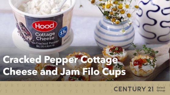 Cracked Pepper Cottage Cheese and Jam Filo Cups