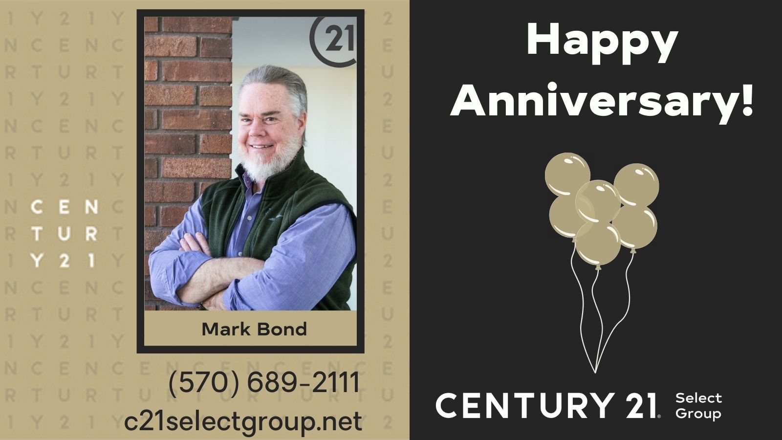 Happy CENTURY 21® Anniversary, Mark!