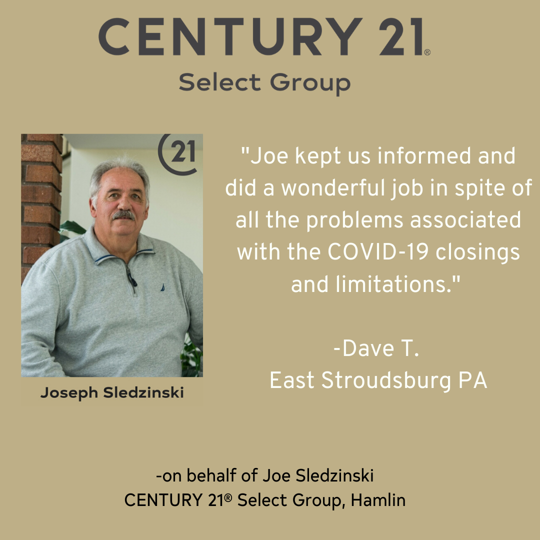 Joe Sledzinski kept his clients informed amidst COVID-19 limitations!
