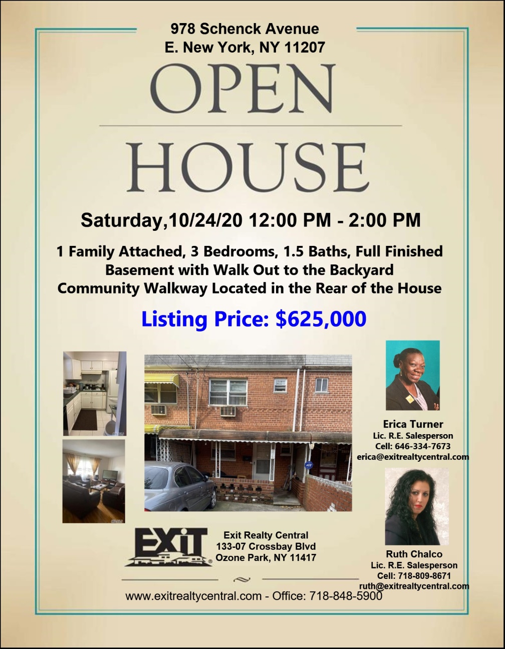 Open House in E. New York 10/24 - 12-2pm