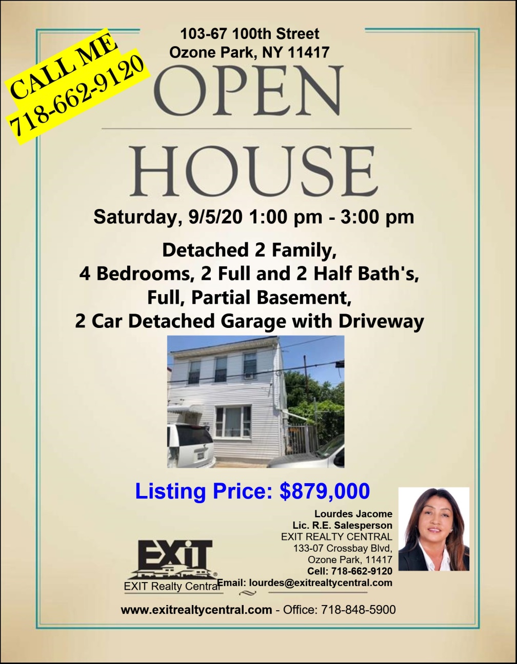 Open House in Ozone Park 9/5 1-3pm