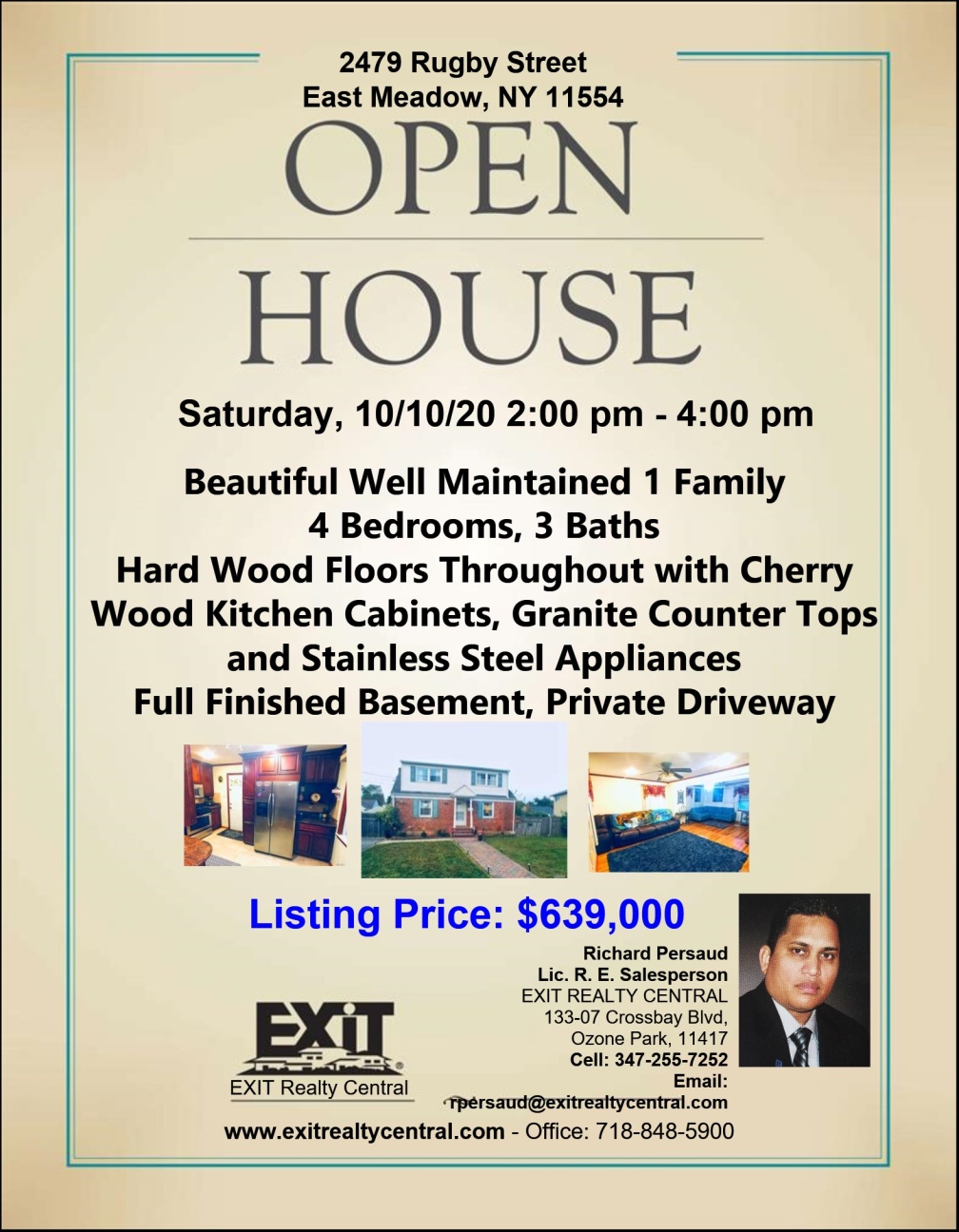 Open House in East Meadow, 10/10/20 2-4pm