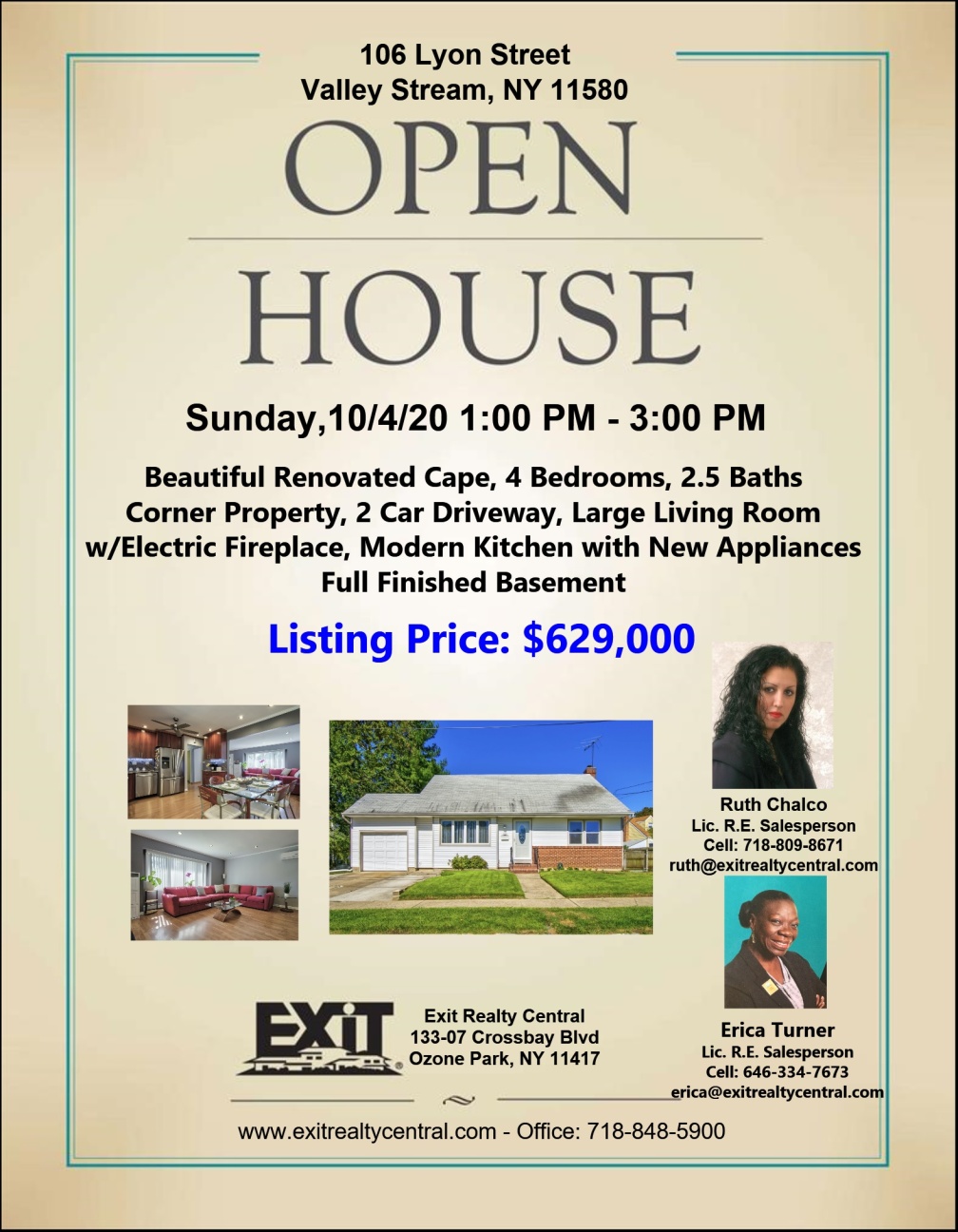 Open House in Valley Stream 10/4 1-3pm