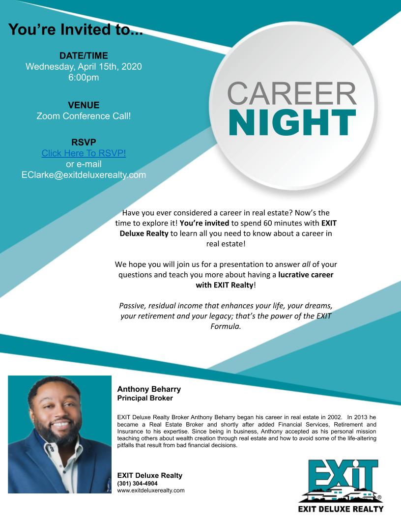 EXIT Deluxe Realty Career Night!