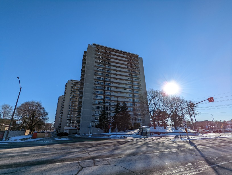 158 McArthur Condo Towers located on the corner of McArthur and Vanier Parkway