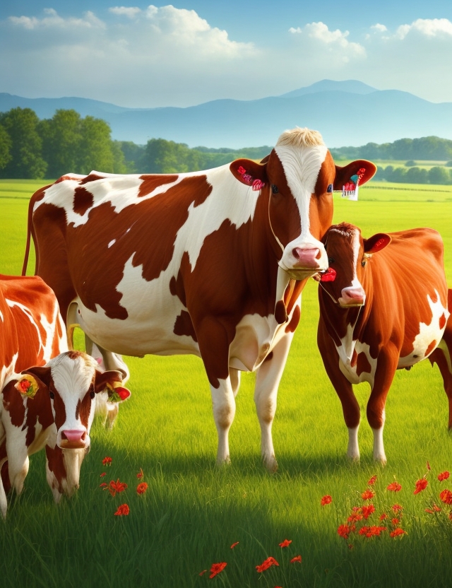 farm cows in field