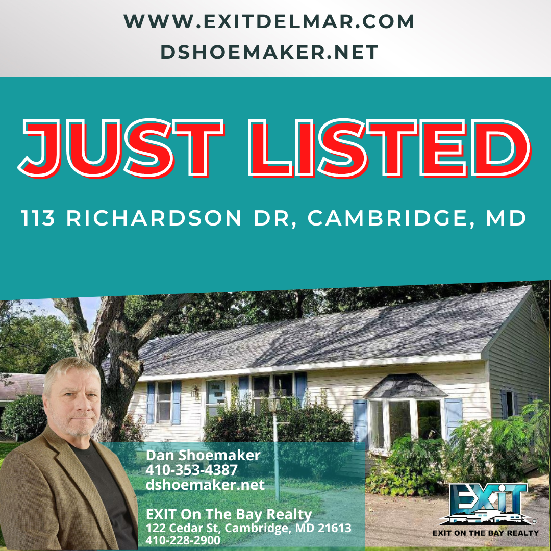 JUST LISTED! 113 Richardson Dr, Cambridge, MD - EXIT On The Bay Realty