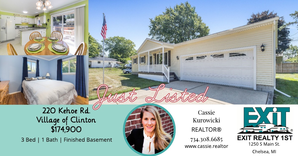 Just Listed - 220 Kehoe Rd., Clinton, MI 49236