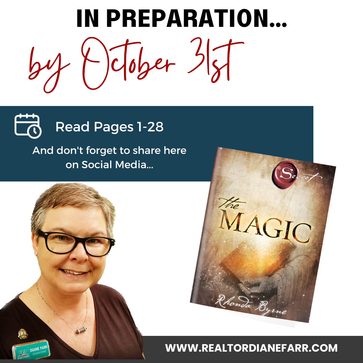 By Oct 31st -in preparation for The Magic !