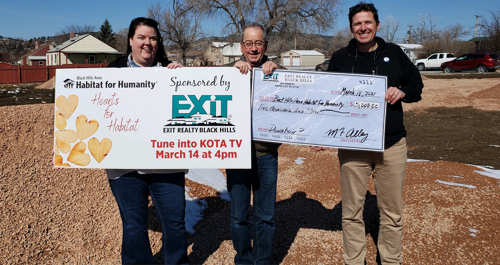 EXIT Realty Black Hills and the Spirit of EXIT Help with Hearts for Habitat Televised Event